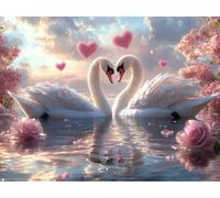 5D Diamond Painting Kit Completo Amar, Cisne Diamond Painting Adultos, Punto de Cruz Diamante Art Manualidades Adultos Niños Kit, Decoracion Pared Hogar, Regalos Originales para Mujer 50x70cm,Model626
