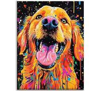 5D Diamond Painting Kit Completo, Animal Diamond Painting Adultos, Pintar Por Numeros Adultos Bordado Punto de Cruz Manualidades Kit, DIY Dibujos Con Diamantes Art Decor Regalo (Perro) 30x40cm C-Q787