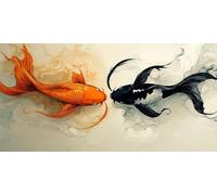 5D Diamond Painting Kit Completo animal, Pintura Diamante pez Diamond Art Manualidades Adultos Regalo Niños, DIY Punto de Cruz Bordado Cuadro Diamantes para Decoración de Hogar Regalos 40x70CM L-880