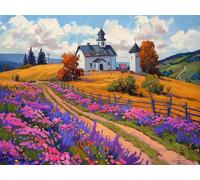 5D Diamond Painting Kit Completo, Castillo Pintura de Diamantes Arte 30x40cm, DIY Manualidades Adultos Cuadro Diamantes, Punto de Cruz Abstracto Diamond Art Kit Adulto, para Decoración de Hogar H-843