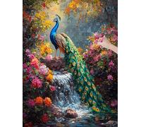 5D Diamond Painting Kit Completo, Diamond Painting Pavo Real Manualidades Adultos, Pintura de Diamantes Arte 40x50 cm, DIY Punto de Cruz Cuadro Diamantes Kits para Decoración Hogar, Regalo Mujer, U-97