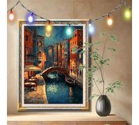 5D Diamond Painting Kit Completo, DIY Puente,Venecia Pintura Diamante, Cuadro Diamantes Art Rhinestones Manualidades Kit para Adultos, Pintar con Diamantes para Decoración Hogar (40x50cm) 59N-4023
