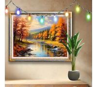 5D Diamond Painting Kit Completo, DIY Río,Bosque Pintura Diamante, Cuadro Diamantes Art Rhinestones Manualidades Kit para Adultos, Pintar con Diamantes para Decoración Hogar (107x80cm) 511N-5257
