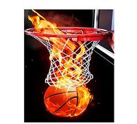 5D Diamond Painting Kit Completo,Fuego de baloncesto DIY Cuadros Diamantes 5d para Adultos,Pintura Diamante Artes Kit de Punto de Cruz Diamante para Decoración de la Pared del Hogar (30x40cm/12x16in)