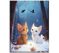5D Diamond Painting Kit Completo, Gato Diamond Painting Adultos, Pintar Por Numeros Adultos Bordado Punto de Cruz Manualidades Kit, DIY Dibujos Con Diamantes Art Decor Regalo (Animal) 60x80cm C-Q760