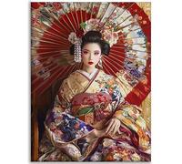 5D Diamond Painting Kit Completo, Japonés Diamond Painting Adultos, Pintar Por Numeros Adultos Bordado Punto de Cruz Manualidades Kit, DIY Dibujos Con Diamantes Art Regalo (Geisha) 70x90cm C-Q770