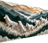 5D Diamond Painting Kit Completo Lobo, Montañas Diamond Painting Adultos, Punto de Cruz Diamante Art Manualidades Adultos Niños Kit, Decoracion Pared, Regalos Originales para Mujer 40x70cm,Model686
