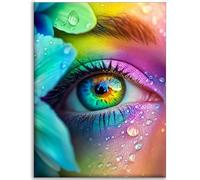 5D Diamond Painting Kit Completo, Misterio Diamond Painting Adultos, Pintar Por Numeros Adultos Bordado Punto de Cruz Manualidades Kit, DIY Dibujos Con Diamantes Art Decor Regalo (Ojo) 80x100cm C-Q909