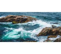 5D Diamond Painting Kit Completo ondas, Pintura Diamante roca Diamond Art Manualidades Adultos Regalo Niños, DIY Punto de Cruz Bordado Cuadro Diamantes para Decoración de Hogar Regalos 20x40CM L-94