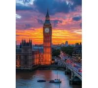 5D Diamond Painting Kit Completo, Paisaje de Big Ben Zhong 90x120cm h-142