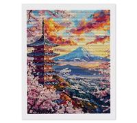 5D Diamond Painting Kit Completo, Pintura Diamante ático Monte Fuji, Diamond Painting Kits for Niños Beginners, Manualidades Adultos Pintura Para Decoración De Pared Del Hogar, Regalo 50x70cm l-256
