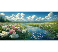 5D Diamond Painting Kit Completo prara,Pintura Diamante río Diamond Art Manualidades Adultos Regalo Niños,DIY Punto de Cruz Bordado Cuadro Diamantes para Decoración de Hogar Regalos 70 x 140 CM L-108