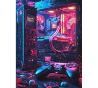 5D Diamond Painting Kit, Control Remoto Del Juego DIY Redondo Diamante del Mosaico Bordado Arte, Aplicable Para Adultos y Niños, Casa Dormitorio Oficina Decoración Regalos Femeninos 30x60cm P7CL-832