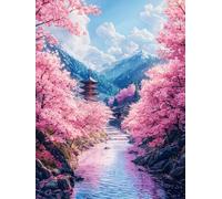 5D Diamond Painting Kit, Edificios Antiguos DIY Redondo Diamante del Mosaico Bordado Arte, Aplicable Para Adultos y Niños, Casa Dormitorio Oficina Decoración Regalos Femeninos 90x180cm P7CL-213