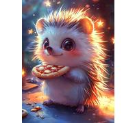 5D Diamond Painting Kit, Erizo De Pizza DIY Redondo Diamante del Mosaico Bordado Arte, Aplicable Para Adultos y Niños, Casa Dormitorio Oficina Decoración Regalos Femeninos 60x120cm P7CL-612