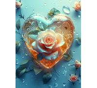 5D Diamond Painting Kit Flor, Pintura Diamante Adultos Rosa, Diamond Art Punto de Cruz Cristal, DIY Pintura Diamante Kit, Manualidades Adultos Completo, Decoración del Hogar, Regalo, 80x110cm T-7048