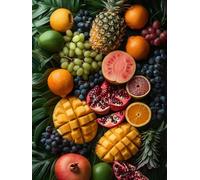 5D Diamond Painting Kit Fruta, Pintura Diamante Adultos PiñA, Diamond Art Punto de Cruz Cristal, DIY Pintura Diamante Kit, Manualidades Adultos Completo, Decoración del Hogar, Regalo, 60x85cm 8-1640