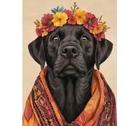 5D Diamond Painting Kit, Guirnalda De Perro DIY Redondo Diamante del Mosaico Bordado Arte, Aplicable Para Adultos y Niños, Casa Dormitorio Oficina Decoración Regalos Femeninos 70x140cm P7CL-189