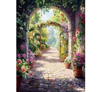 5D Diamond Painting Kit, JardíN PaisajíStico DIY Redondo Diamante del Mosaico Bordado Arte, Aplicable Para Adultos y Niños, Casa Dormitorio Oficina Decoración Regalos Femeninos 40x80cm P7CL-157