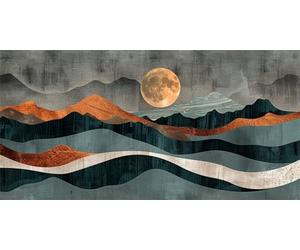 5D Diamond Painting Kit Luna, DIY Manualidades Adultos Pintura de Diamante MontañA, Cuadro de Diamantes Diamond Painting Niños Punto Cruz Art Accesorios, Decoración Pared Del Hogar 40x80cm X-951