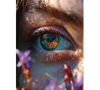 5D Diamond Painting Kit Ojo, Pintura Diamante Adultos Abstracto, Diamond Art Punto de Cruz Cristal, DIY Pintura Diamante Kit, Manualidades Adultos Completo, Decoración del Hogar, 80x110cm 3-1962
