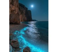 5D Diamond Painting Kit, Olas RomáNticas DIY Redondo Diamante del Mosaico Bordado Arte, Aplicable Para Adultos y Niños, Casa Dormitorio Oficina Decoración Regalos Femeninos 80x160cm P7CL-435