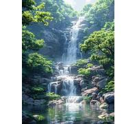5D Diamond Painting Kit Paisaje, Pintura Diamante Adultos áRbol, Diamond Art Punto de Cruz Cristal, DIY Pintura Diamante Kit, Manualidades Adultos Completo, Decoración del Hogar, 100x135cm 4-7943