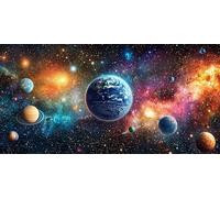 5D Diamond Painting Kit para Adultos y Niños, DIY Pintura Diamante Completa, Taladro Redondo, Arte para Hogar, Regalo Relajante, Universo planetario Kit Manualidades Rhinestone 25x50cm F453