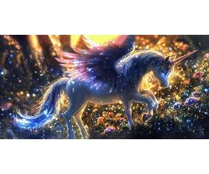 5D Diamond Painting Kit Unicornio DIY Manualidades Adultos Pintura de Diamante FantasíA Cuadro de Diamantes Diamond Painting Niños Punto Cruz Art Accesorios, Decoración Pared Del Hogar 30x60cm sH-137