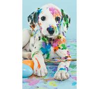 5D Diamond Painting Kits para Adultos y Niños, Completo Redondo Diseño Imitación Diamantes Número Manualidades, para Padres y Niños, Decoración Pared del Hogar (Perro 30 x 40 cm)