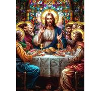 5D Diamond Painting La úLtima Cena, Diamond Painting Adultos Alimento, DIY Manualidades Adultos Kit Punto de Cruz, Cuadro Diamantes Bordado Artesanías, Decoración Hogar Regalo 90x120cm O-8497