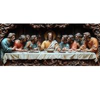 5D Diamond Painting La úLtima Cena Diamond Painting Adultos, Dibujos con Diamantes SueñO Cuadro Diamantes Completo Redondo Rhinestone Punto de Cruz Diamante Bordado, Regalo 80x160 CM -hjw2604YN