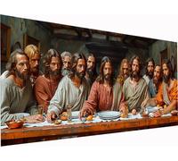 5D Diamond Painting La úLtima Cena, Grande Diamond Painting Adultos Hombre, DIY Pintura Diamante Punto de Cruz Kits, Manualidades para Adultos, Decoracion Hogar, Regalo Mujer 300x100cm 8-5022