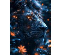5D Diamond Painting LeóN, Pintura Diamante Animal Patrón Diseño DIY Diamond Painting Adultos Manualidades Completo Punto de Cruz Diamante Kit para Decoracion Hogar Pared, Regalo 80 x 110 cm -zjn2506JK