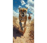 5D Diamond Painting Leopardo Diamond Painting Adultos AntíLope Dibujos Con Diamantes Manualidades Adultos Punto De Cruz DIY Full Drill Round Completo Kit para Decoración Hogar, Regalo 40x80cm 4-EC401E