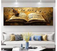 5D Diamond Painting Libro mágico Diamond Painting Adultos Grande Violín, Cuadro Diamantes Manualidades Adultos, Cuadrados Pintura Diamante Punto de Cruz para Decoración Pared Hogar,30x90cm, Model346