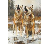 5D Diamond Painting Lobo, Diamond Painting Adultos Animal, DIY Manualidades Adultos Kit Punto de Cruz, Cuadro Diamantes Rhinestones Bordado Artesanías, para Decoración Hogar Regalo 30x40cm U-2719
