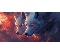 5D Diamond Painting Lobo Diamond Painting Adultos SueñO Punto de Cruz Kit Completo DIY Manualidades Adultos Cuadro Diamantes Mosaico Cristal Punto de Cruz Niños, para Decoracion Otoño 50x100cm F - 245