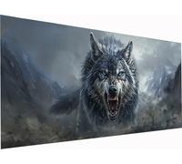 5D Diamond Painting Lobo, Grande Diamond Painting Adultos Animal, DIY Pintura Diamante Punto de Cruz Kits, Kit de Arte de Mosaico, Manualidades para Adultos, Decoracion Hogar Regalo 100x50cm F-7623