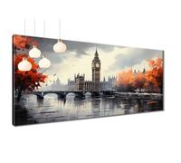 5D Diamond Painting Londres, Diamond Painting Adultos Kit Completo Ciudad, Manualidades Adultos de Mosaico, DIY Cristal Art Punto de Cruz Pintura Diamante para Niños Decoracion Salon 40x80 cm T3-524