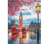 5D Diamond Painting Londres Diamond Painting Adultos Kit Pintura, Diamond Painting Niños Calle DIY Rond Cristal Pintura de Diamante para Adultos Principiantes para Decoracion Hogar Regalo 20x30 cm J-B