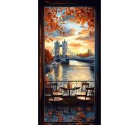 5D Diamond Painting Londres Diamond Painting Adultos OtoñO Dibujos Con Diamantes Manualidades Adultos Punto De Cruz DIY Full Drill Round Completo Kit para Decoración Hogar, Regalo 30x60cm 3-Q5819S