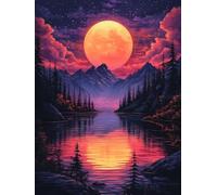 5D Diamond Painting Luna, Diamond Painting Adultos MontañA, DIY Manualidades Adultos Kit Punto de Cruz, Cuadro Diamantes Rhinestones Bordado Artesanías, para Decoración Hogar Regalo 50x65cm M-5167