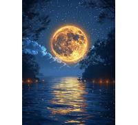 5D Diamond Painting Luna, Diamond Painting Adultos RíO, DIY Manualidades Adultos, Dibujos con Diamantes Punto de Cruz Bordado Kit, Pintura Diamante pour Decoración Hogar, Regalo Mujer 40X50cm 4-9992