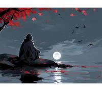 5D Diamond Painting Luna, Diamond Painting Adultos Vista Nocturna, DIY Punto de Cruz Cuadro Diamantes Kits, 5D Manualidades Adultos, Pintura de Diamante, Home Decoration, Regalo Verano 120x90cm H-8329