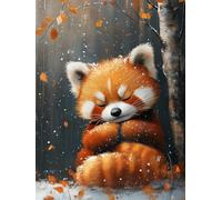 5D Diamond Painting Mapache Diamond Painting Adultos Invierno Dibujos Con Diamantes Manualidades Adultos Punto De Cruz DIY Strass Full Drill Cuadrado Completo Kit Decoración Hogar 70x100cm 9-V7546