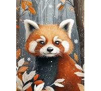 5D Diamond Painting Mapache Diamond Painting Adultos Invierno Dibujos Con Diamantes Manualidades Adultos Punto De Cruz DIY Strass Full Drill Cuadrado Completo Kit Decoración Hogar 70x100cm W-20489