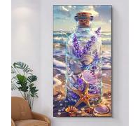 5D Diamond Painting Mar Diamond Painting Adultos Caparazón Pintura Diamante Manualidades Adultos 40x80cm DIY Punto de Cruz Dibujos Con Diamantes , Cristal Pintura de Diamantes , Hogar Regalo A-U1298