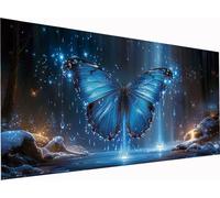 5D Diamond Painting Mariposa, Grande Diamond Painting Adultos Gotas De Agua, DIY Pintura Diamante Punto de Cruz Kits, Manualidades para Adultos, Decoracion Hogar, Regalo Mujer 140x70cm H-5189