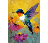 5D Diamond Painting MartíN Pescador Flores Diamond Painting Adultos, Manualidades Adultos Cuadrado Diamantes, Punto de Cruz Art DIY Cuadro Diamantes Niños Completo, Decoracion 30x40 cm - FZ250976W